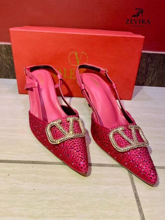 Pink Stone Embellished Heels 09