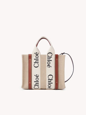 Fioure Woody Linen Canvas & Calfskin Tote Bag — Logo Detail & Spacious Interior