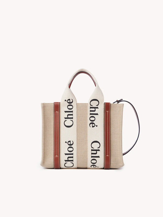 Chloè WOODY Tote Bag In Linen